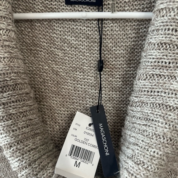 Magaschoni golden beige sweater dress sleeveless cowl neck - Picture 2 of 6